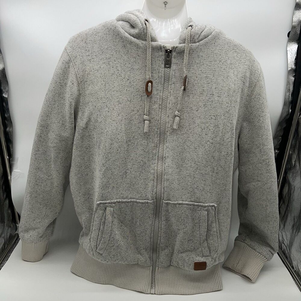 Buffalo David Bitton Men's Full Zip Sherpa Lined Drawstring Hoodie Jacket-Size L